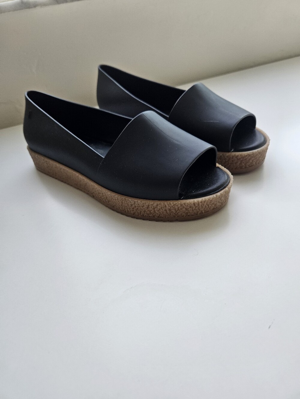 Melissa Black Open Toe Flatform PVC Shoes - Picture 8 of 13